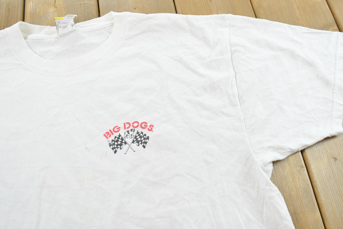 Vintage 1996 Big Dogs Stay in the Pits Racing Funny Graphic T-Shirt Mens XL from propervintagecanada