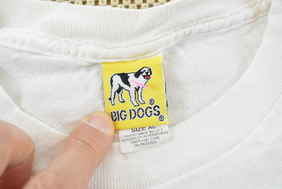 Vintage 1996 Big Dogs Stay in the Pits Racing Funny Graphic T-Shirt Mens XL from propervintagecanada