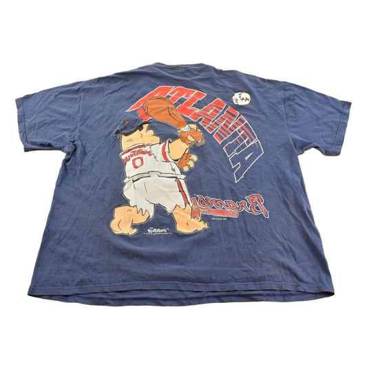Vintage 1996 Flintstones Atlanta Braves MLB Baseball Graphic T-Shirt Men's XL from propervintagecanada
