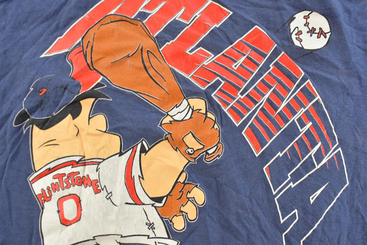 Vintage 1996 Flintstones Atlanta Braves MLB Baseball Graphic T-Shirt Men's XL from propervintagecanada