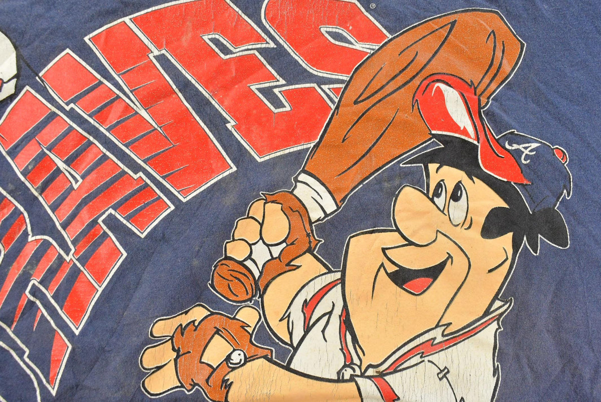 Vintage 1996 Flintstones Atlanta Braves MLB Baseball Graphic T-Shirt Men's XL from propervintagecanada