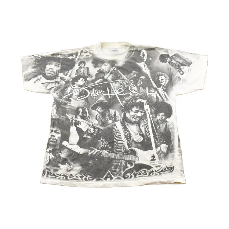 Vintage 1996 Jimi Hendrix All Over Print Band T-shirt from propervintagecanada