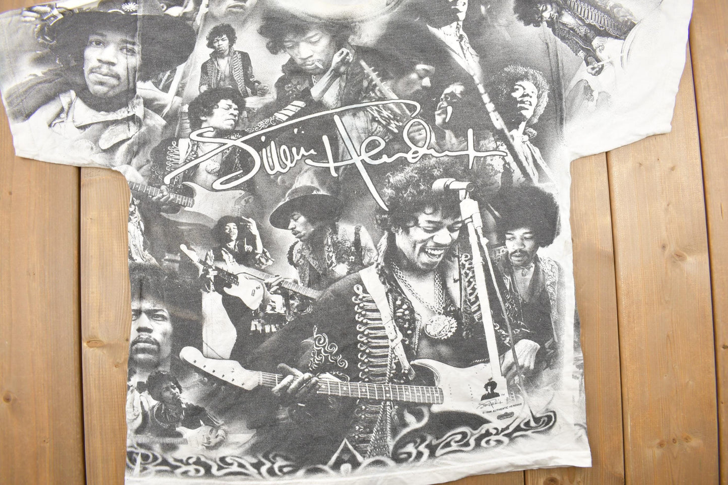 Vintage 1996 Jimi Hendrix All Over Print Band T-shirt from propervintagecanada