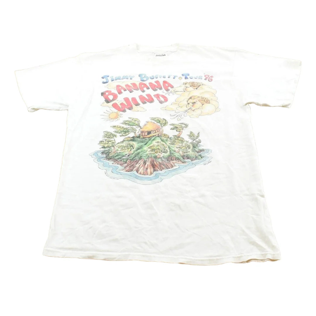 Vintage 1996 Jimmy Buffett Banana Wind Tour T-Shirt Size L Men's Large from propervintagecanada