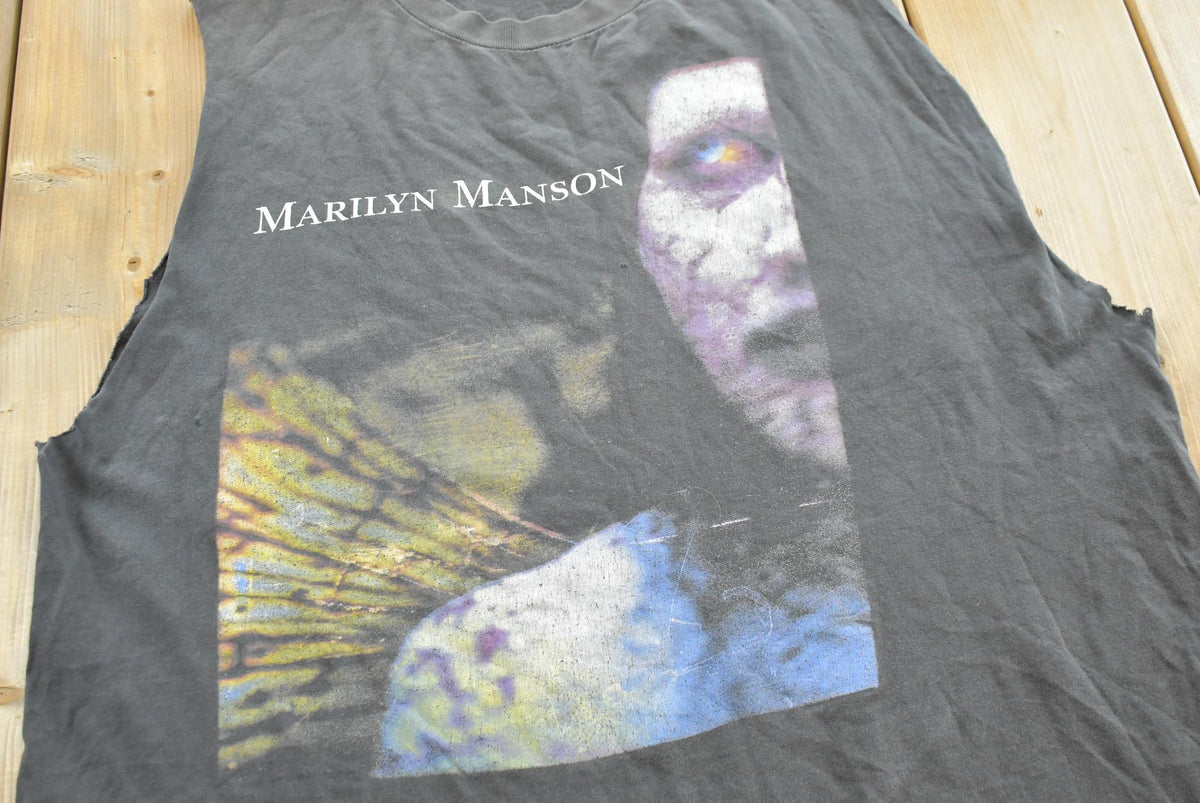 Vintage 1996 Marilyn Manson Antichrist Superstar Cutoff Tank Top T-Shirt Mens XL from propervintagecanada