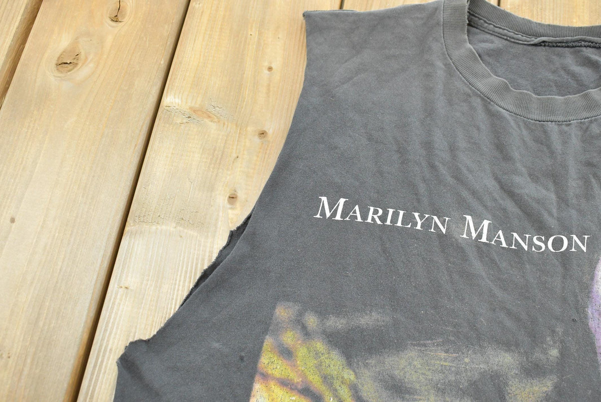 Vintage 1996 Marilyn Manson Antichrist Superstar Cutoff Tank Top T-Shirt Mens XL from propervintagecanada