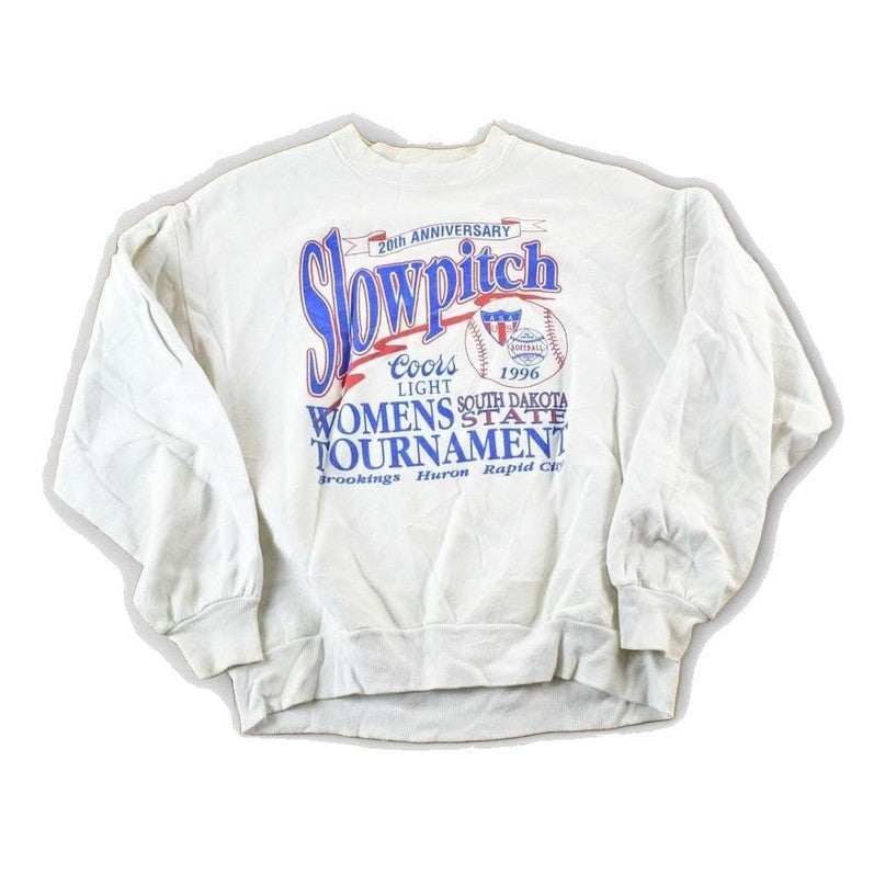 Vintage 1996 Slow Pitch Baseball Beer Crewneck Sweatshirt Mens L Men's Medium from propervintagecanada