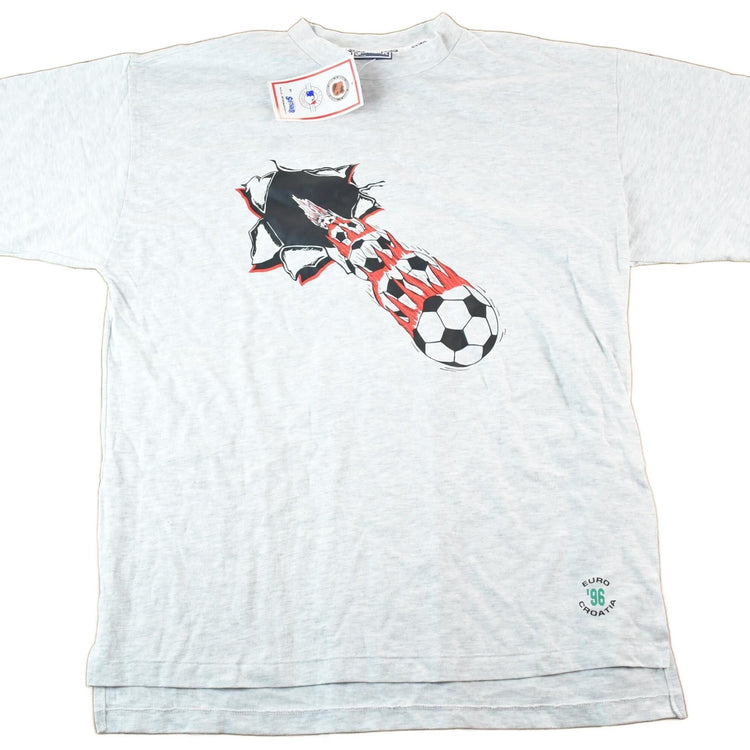 Vintage 1996 Softwear Deadstock Euro Croatia Souvenir Soccer T-Shirt Mens XL from propervintagecanada