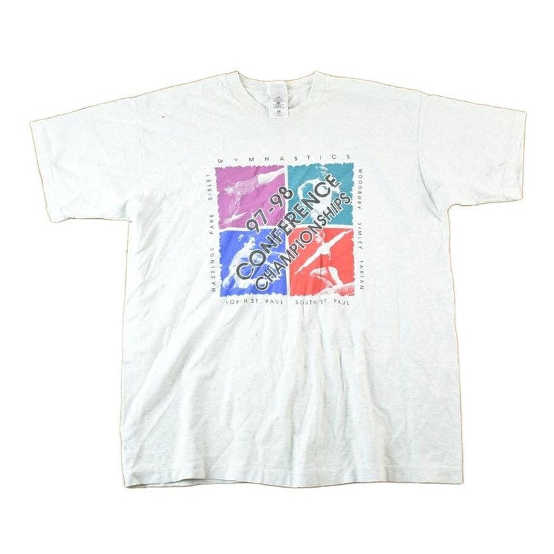 Vintage 1997 98 Conference Gymnastics Championships Souvenir T-Shirt Mens XL from propervintagecanada