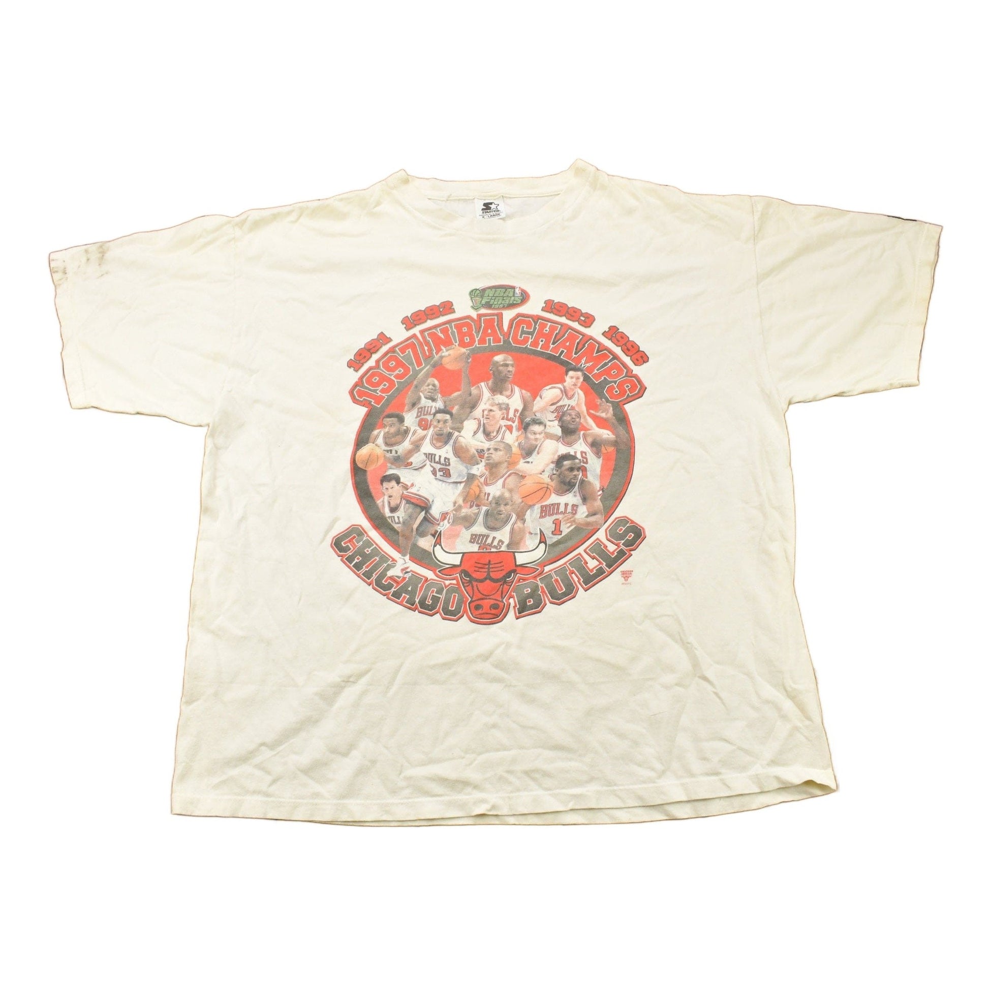 Vintage 1997 Chicago Bulls NBA Champions Starter T-Shirt / Made In USA / 90s Streetwear / Vintage Bulls Tee / Sportswear / Jordan from propervintagecanada
