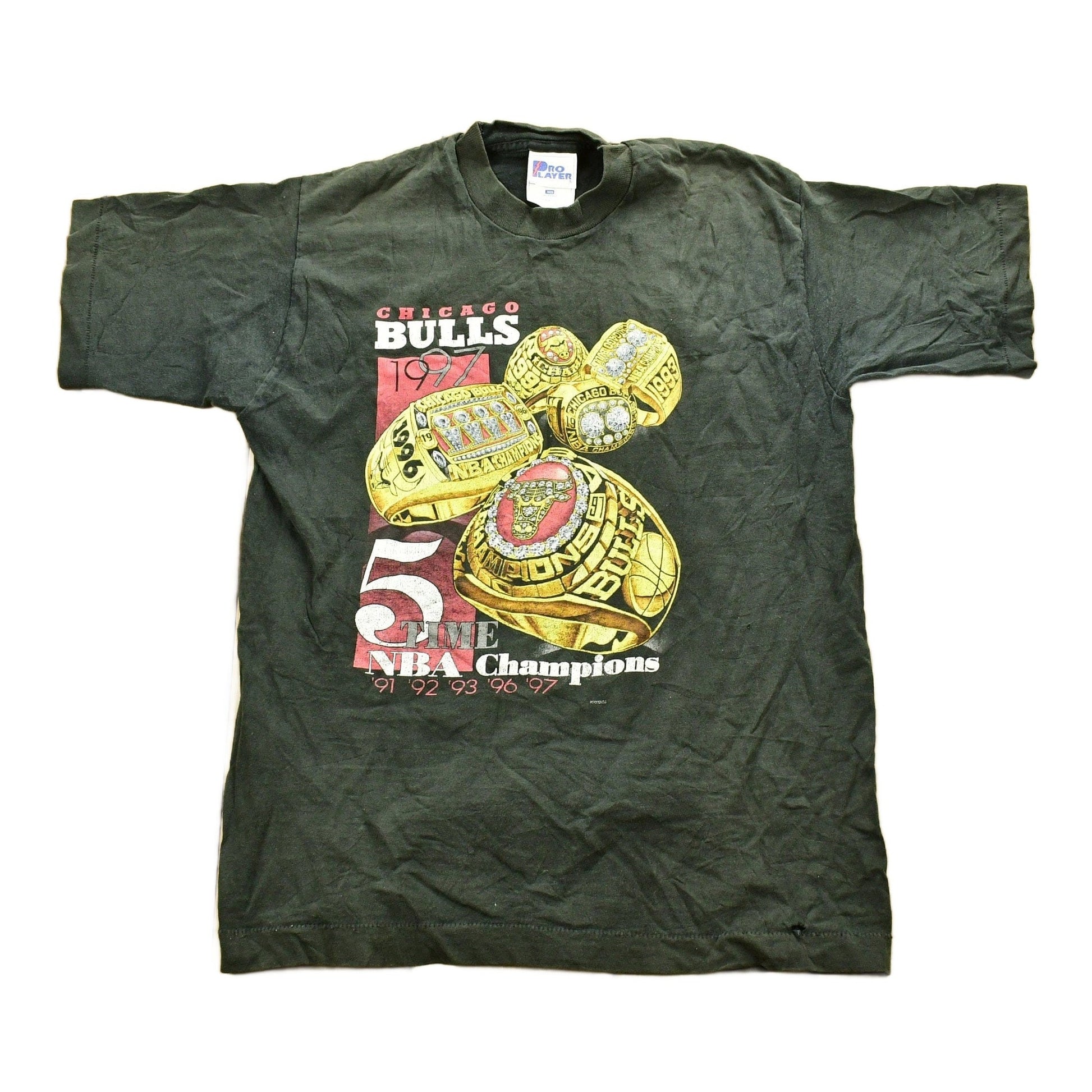 Vintage 1997 ChicagoBulls 5 Time NBA World Champions T-shirt / Single Stitch / Pro Player / Streetwear / Rare Sports Tee / Made In USA from propervintagecanada
