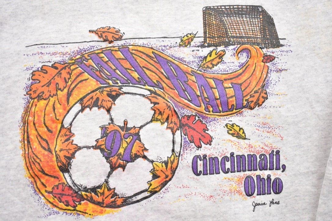 Vintage 1997 Cincinnati Ohio Fall Ball Soccer Crewneck Sweatshirt Men's XS from propervintagecanada