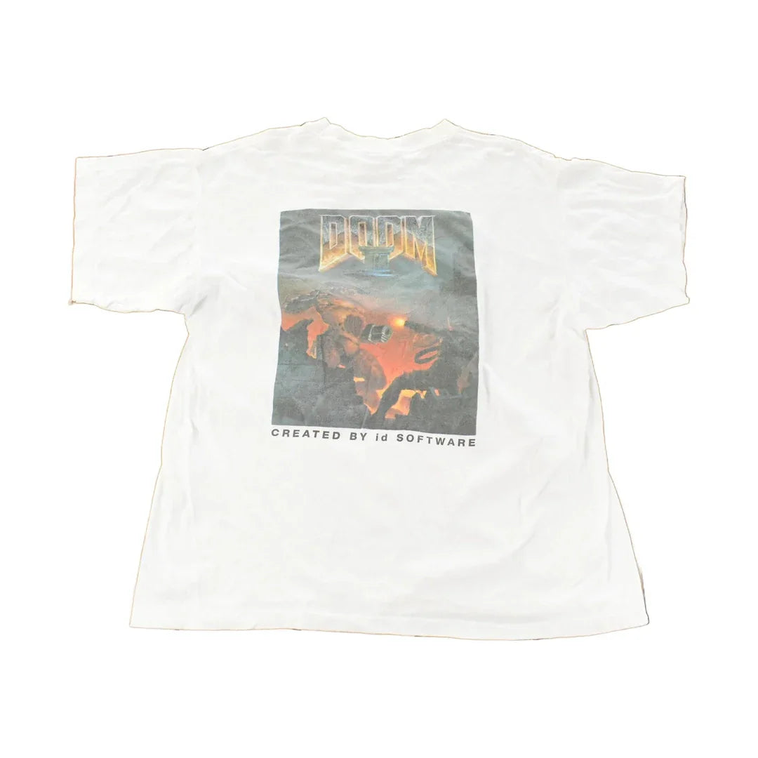 Vintage 1997 Doom II Hell On Earth PC Video Game Promo T-Shirt Men's XL from propervintagecanada