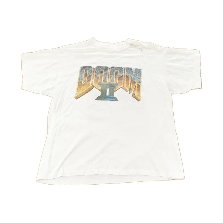 Vintage 1997 Doom II Hell On Earth PC Video Game Promo T-Shirt Men's XL from propervintagecanada