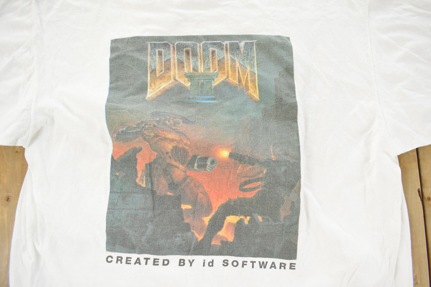 Vintage 1997 Doom II Hell On Earth PC Video Game Promo T-Shirt Men's XL from propervintagecanada
