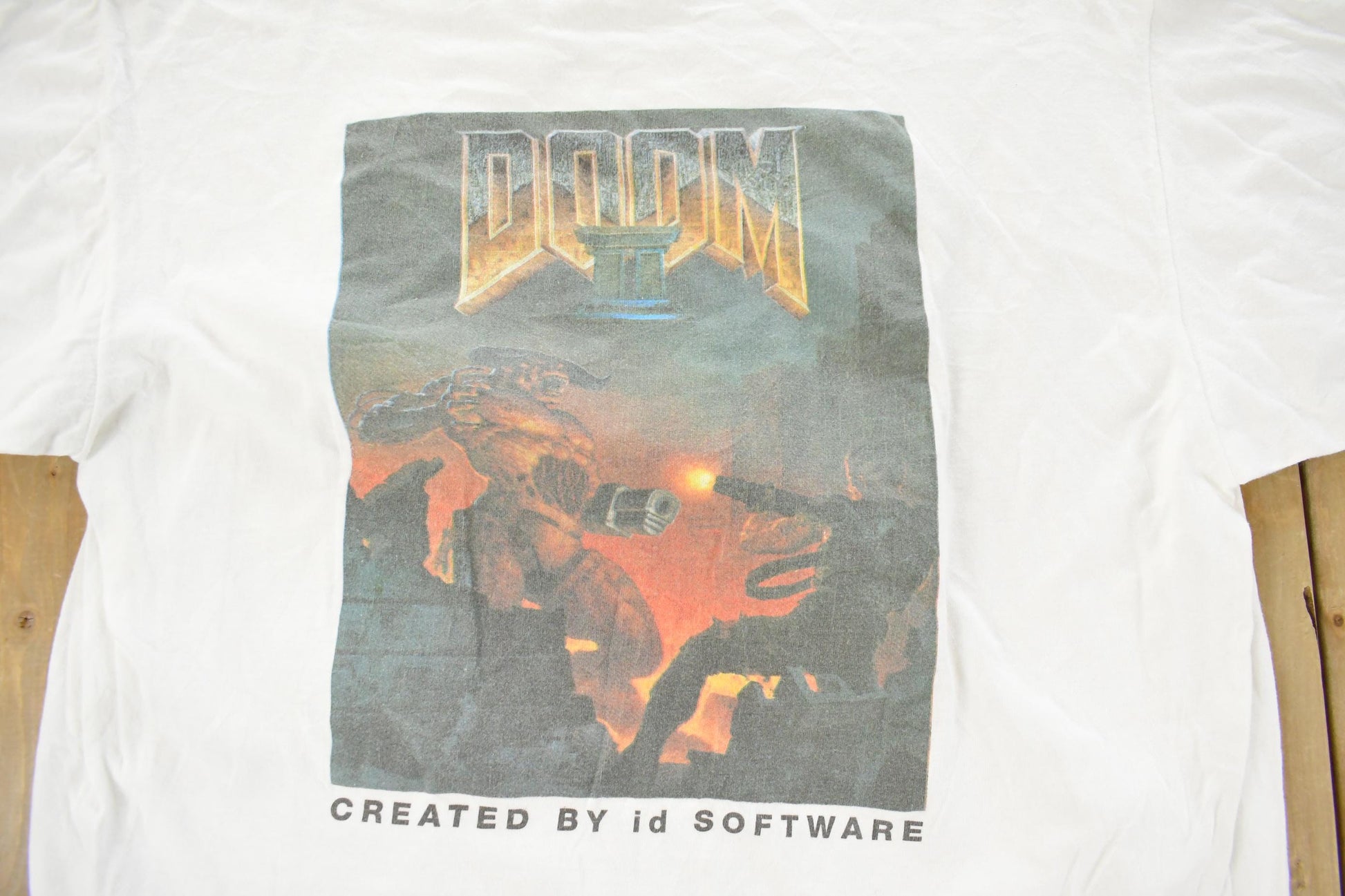Vintage 1997 Doom II Hell On Earth PC Video Game Promo T-Shirt Men's XL from propervintagecanada