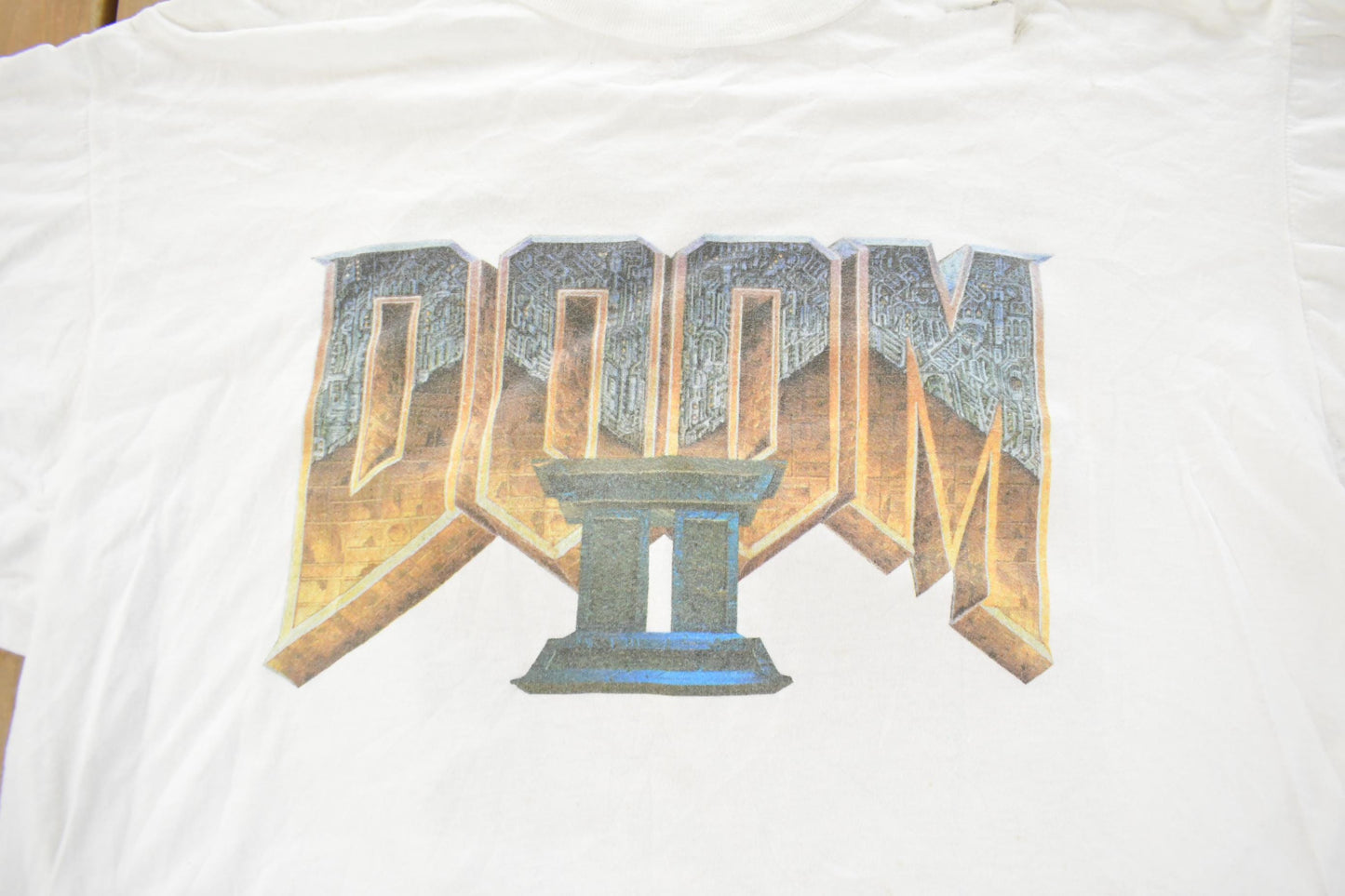 Vintage 1997 Doom II Hell On Earth PC Video Game Promo T-Shirt Men's XL from propervintagecanada
