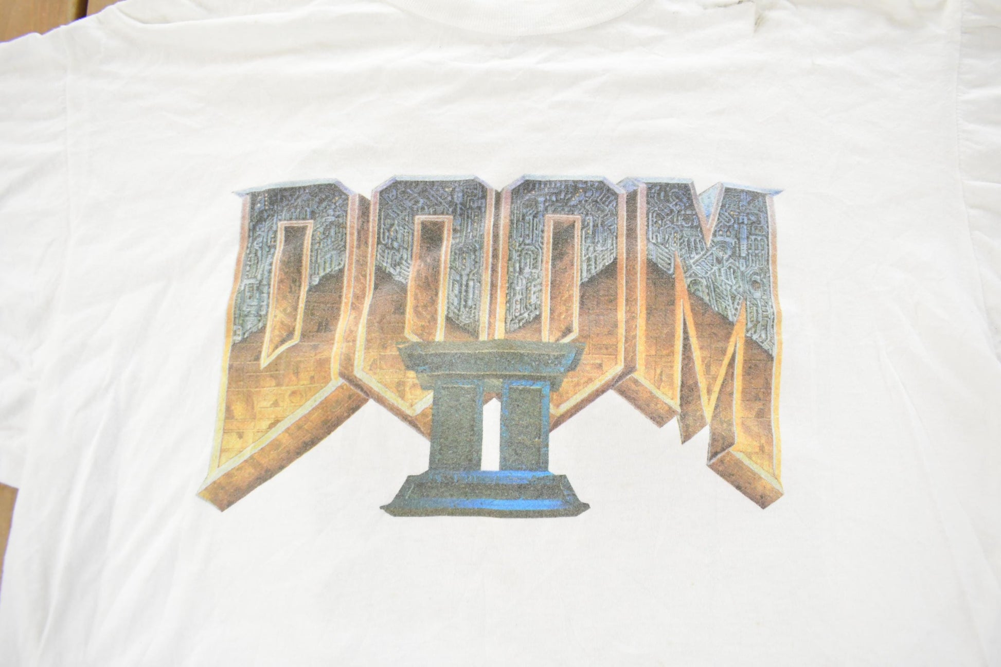 Vintage 1997 Doom II Hell On Earth PC Video Game Promo T-Shirt Men's XL from propervintagecanada