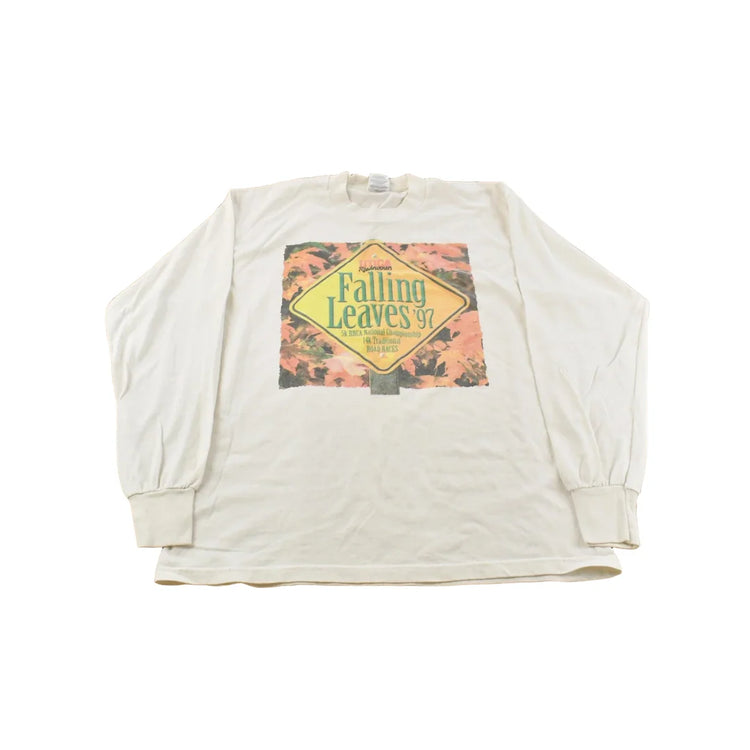 Vintage 1997 Falling Leaves Race Running Long Sleeve T-Shirt Mens Large from propervintagecanada