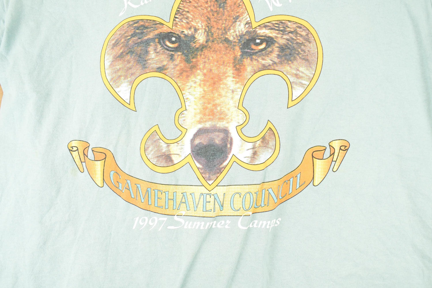 Vintage 1997 Gamehaven Council Summer Camps Souvenir Travel T-Shirt Men's L from propervintagecanada