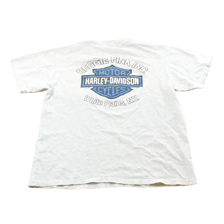 Vintage 1997 Harley Davidson White Plains New York Logo Pocket T-Shirt Men's L from propervintagecanada