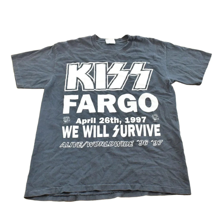 Vintage 1997 Kiss We Will Survive Fargo Concert T-Shirt Mens L from propervintagecanada