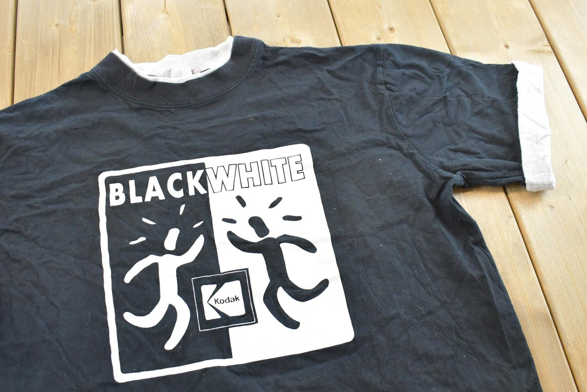 Vintage 1997 Kodak Photography Black White Promo T-Shirt Single Stitch Mens XL from propervintagecanada