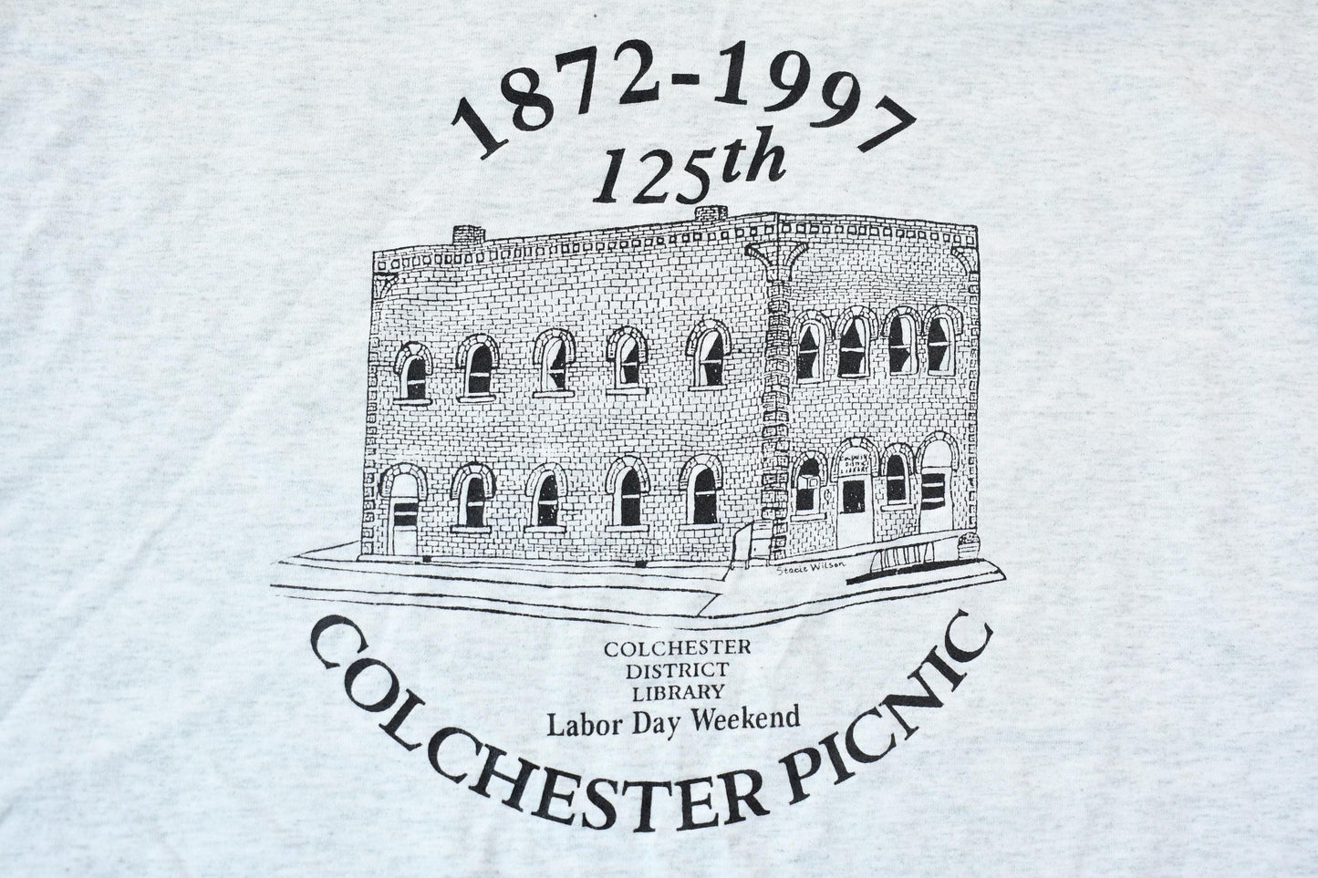 Vintage 1997 Labor Day Weekend Colchester District Public Library 125th Anniversary Picnic Single Stitch Graphic T-Shirt from propervintagecanada