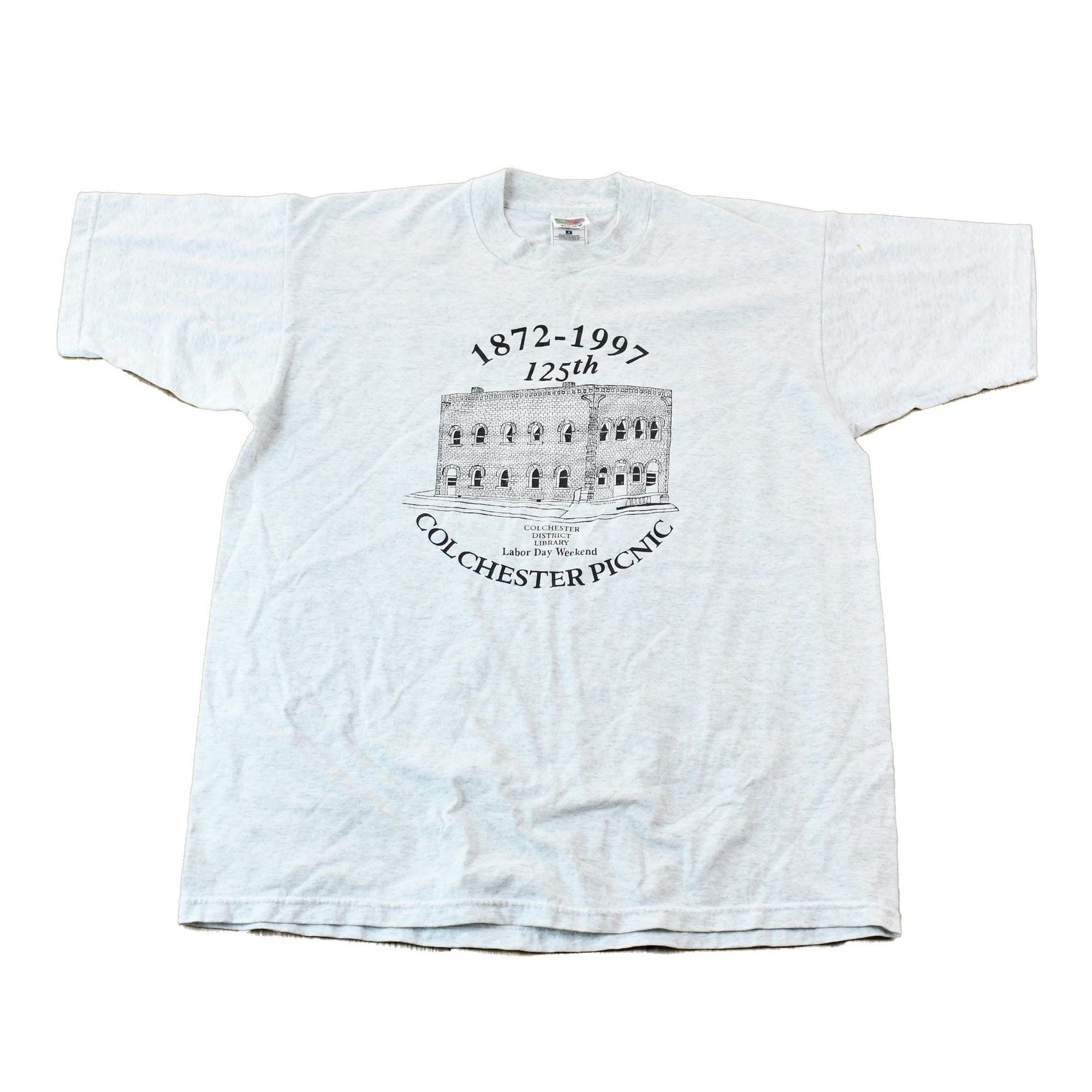 Vintage 1997 Labor Day Weekend Colchester District Public Library 125th Anniversary Picnic Single Stitch Graphic T-Shirt from propervintagecanada