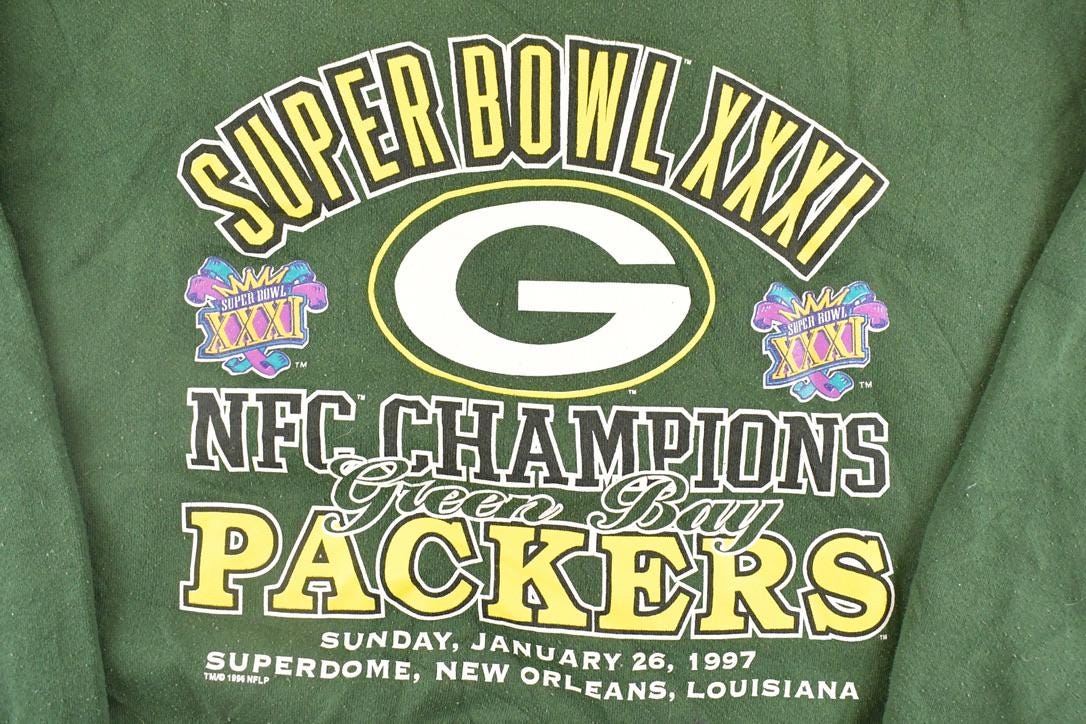 Vintage 1997 Logo 7 Green Bay Packers Super Bowl Crewneck Sweatshirt Men's XL / 90s NFL Football / Sportswear / Gridiron from propervintagecanada