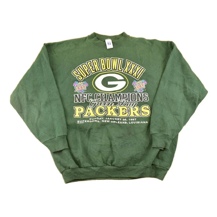 Vintage 1997 Logo 7 Green Bay Packers Super Bowl Crewneck Sweatshirt Men's XL / 90s NFL Football / Sportswear / Gridiron from propervintagecanada