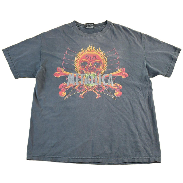 Vintage 1997 Metallica Pushhead Flaming Yin Yang Head Rebel Band T-Shirt Men's XL from propervintagecanada