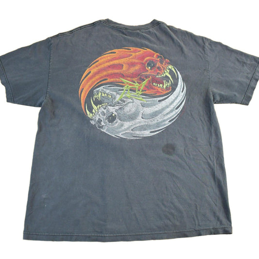 Vintage 1997 Metallica Pushhead Flaming Yin Yang Head Rebel Band T-Shirt Men's XL from propervintagecanada
