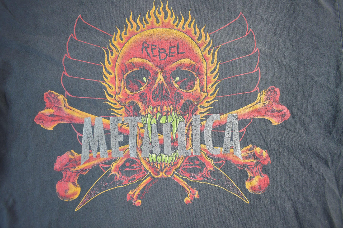 Vintage 1997 Metallica Pushhead Flaming Yin Yang Head Rebel Band T-Shirt Men's XL from propervintagecanada