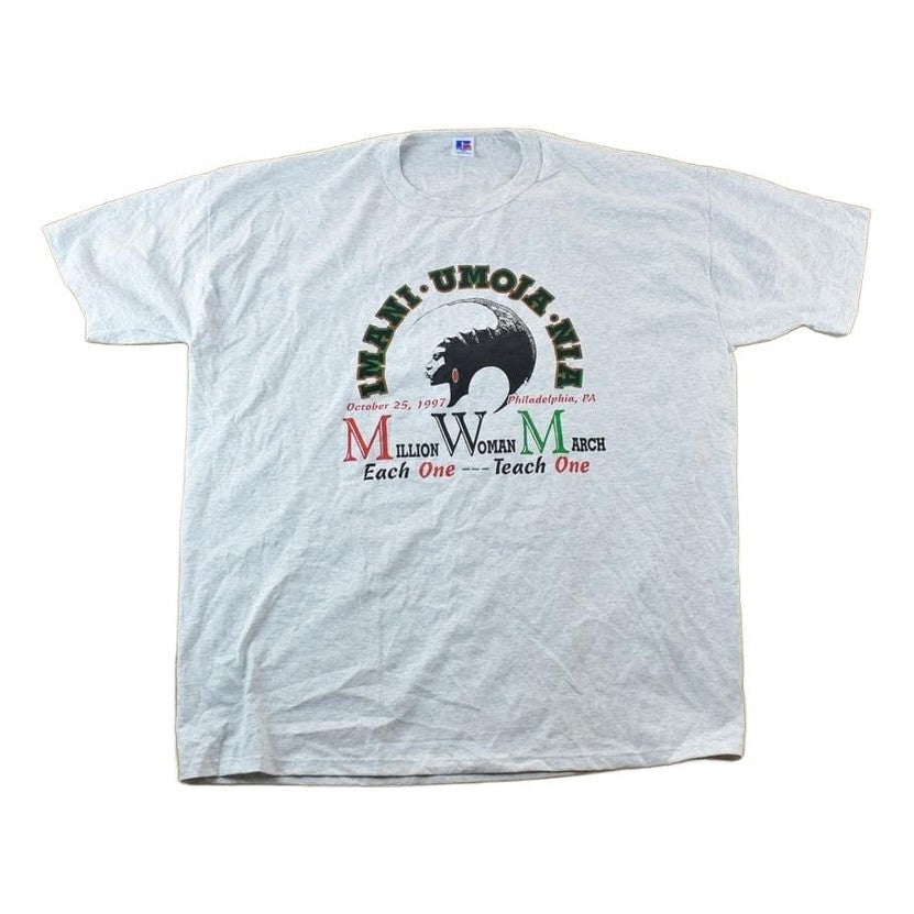 Vintage 1997 Million woman March Souvenir Single Stitch Graphic Print T-Shirt Men's XL from propervintagecanada