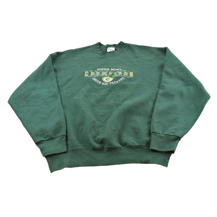 Vintage 1997 Pro Player Super Bowl 31 Green Bay Packers Embroidered NFL Crewneck Sweatshirt Men's XL from propervintagecanada