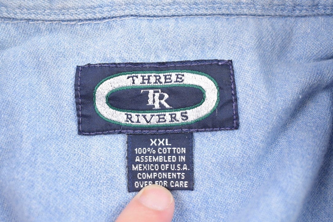 Vintage 1997 Speed 2 Box Seat Video Button Up Jean Shirt Men's 2XL from propervintagecanada