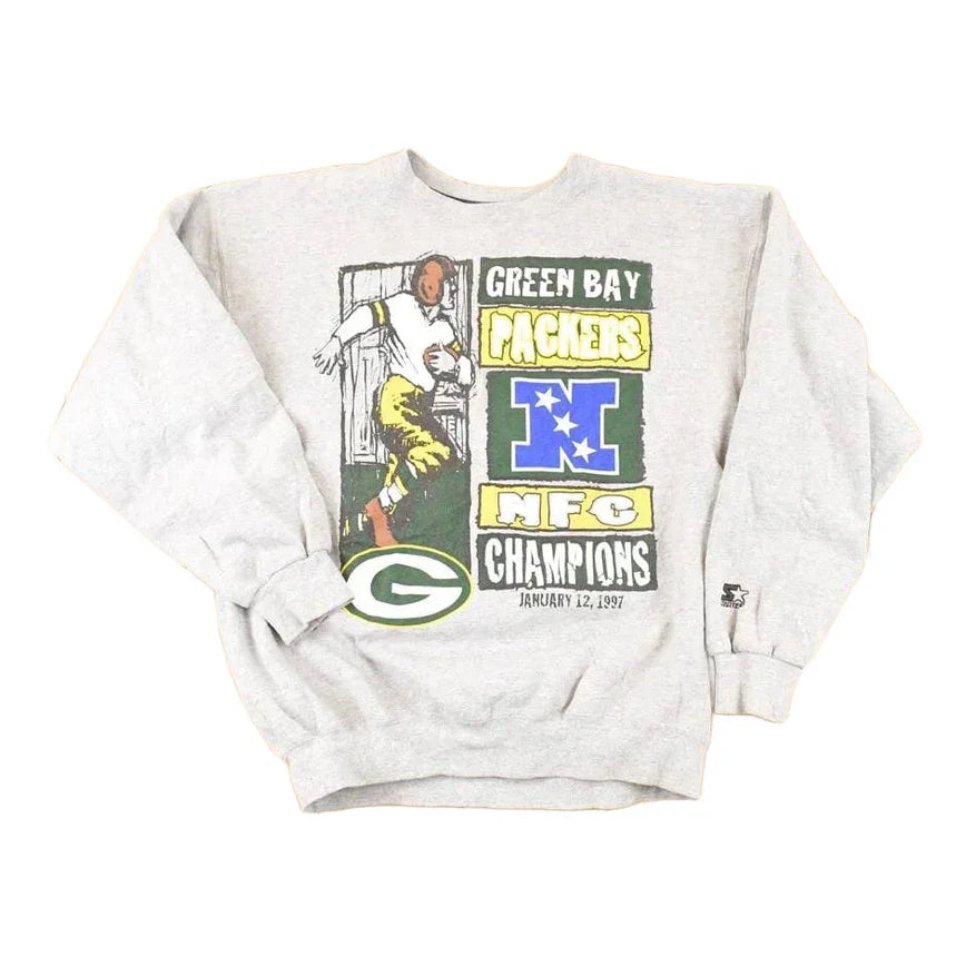Vintage 1997 Starter Green Bay Packers NFC Championships NFL Crewneck Sweatshirt Mens L from propervintagecanada
