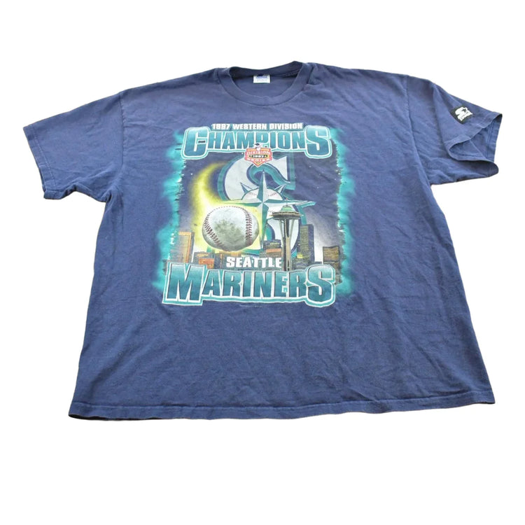 Vintage 1997 Starter Seattle Mariners Western Division Champions MLB Graphic T-Shirt Mens XL from propervintagecanada