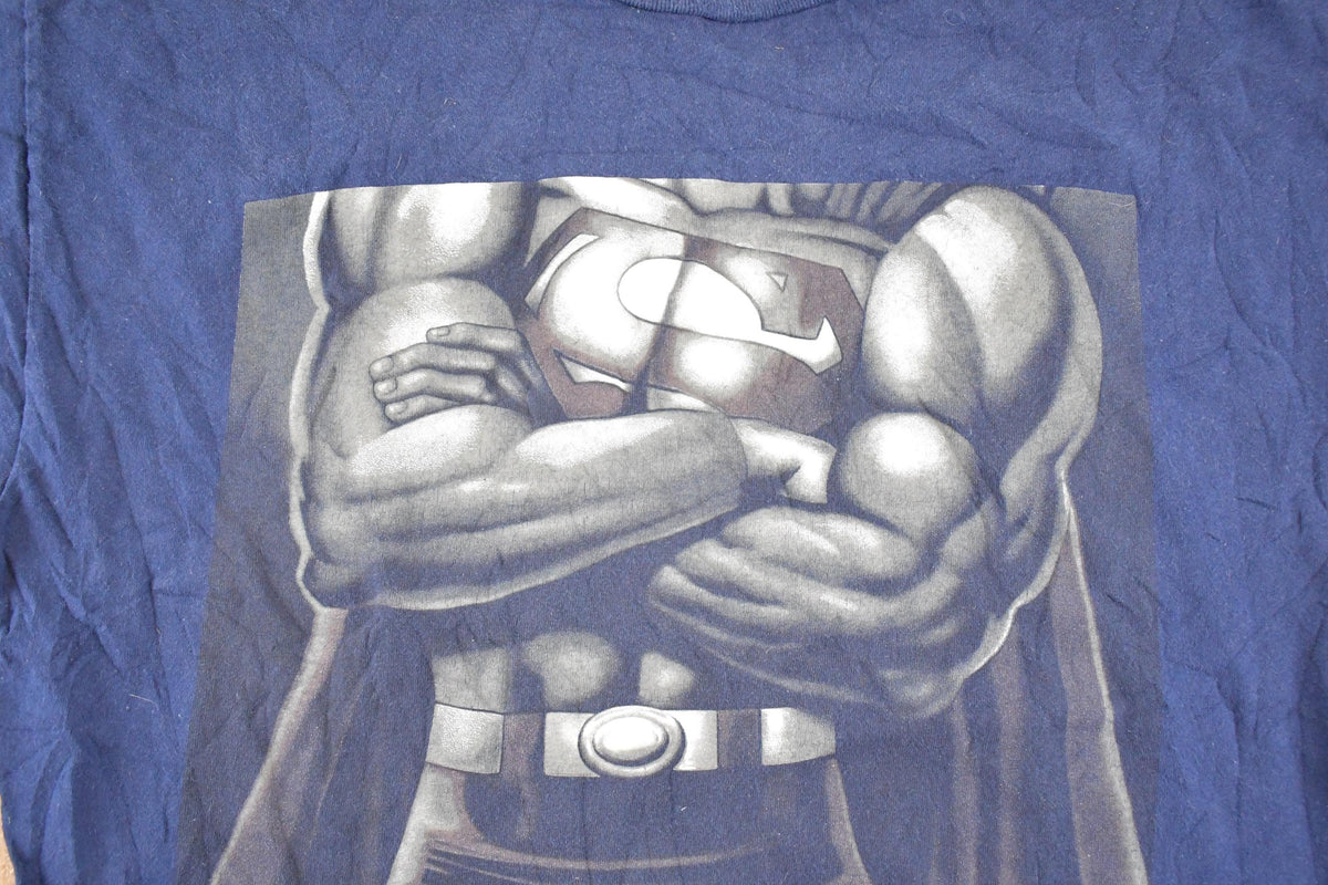 Vintage 1997 Superman Hero Wear Souvenir Warner Brothers T-Shirt Mens L from propervintagecanada