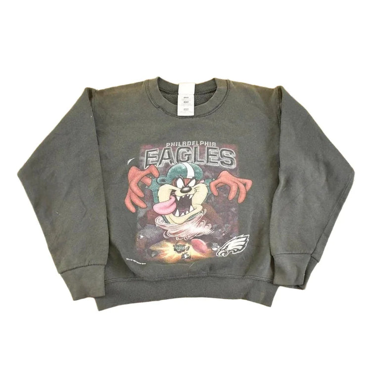 Vintage 1997 Taz Philadelphia Eagles Crewneck Sweatshirt Youth L Men's Large from propervintagecanada