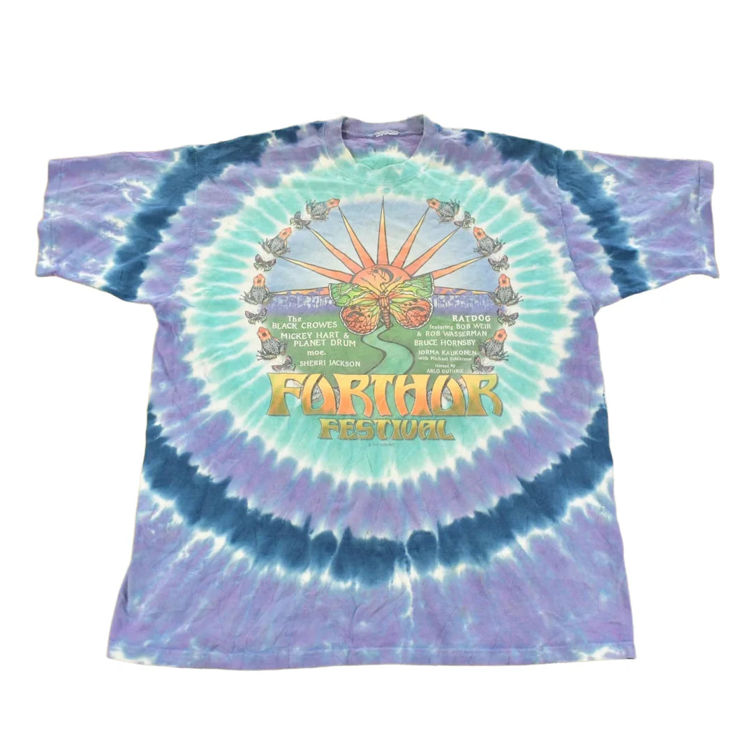 Vintage 1997 The Grateful Dead Further Festival Liquid Blue Graphic T-Shirt Men's XL from propervintagecanada