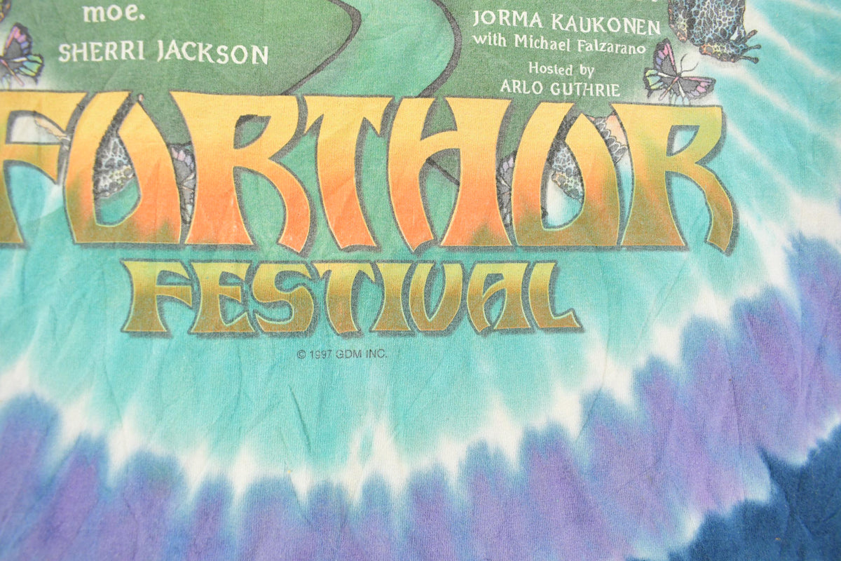 Vintage 1997 The Grateful Dead Further Festival Liquid Blue Graphic T-Shirt Men's XL from propervintagecanada