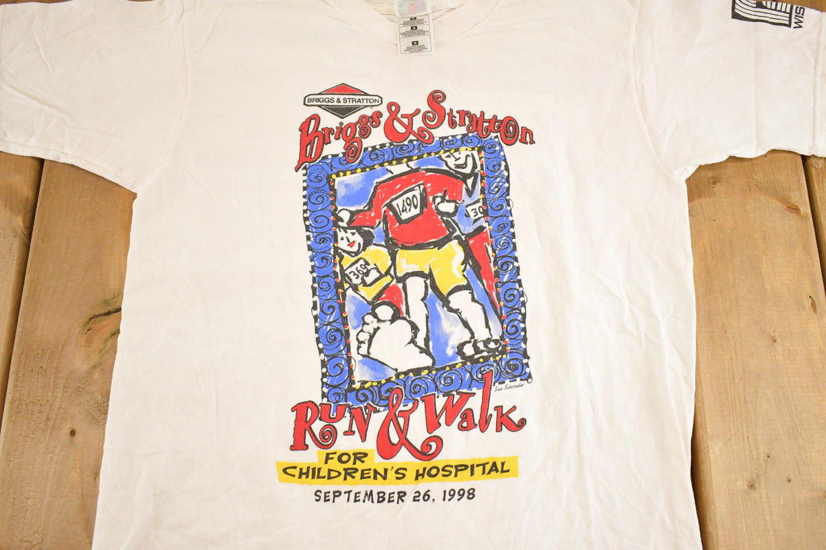 Vintage 1998 Briggs And Stratton Souvenir Running T-Shirt Mens M from propervintagecanada