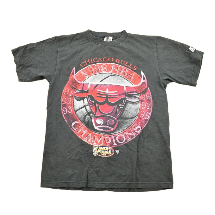 Vintage 1998 Chicago Bulls 6 Time NBA Champions Starter T-Shirt Youth Large from propervintagecanada