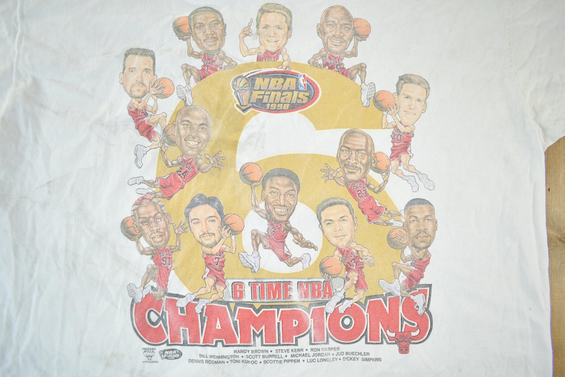Vintage 1998 Chicago Bulls 6 Time NBA Champions T-Shirt Men's XL / 90s Streetwear / Vintage Bulls Tee / Sportswear / Basketball from propervintagecanada