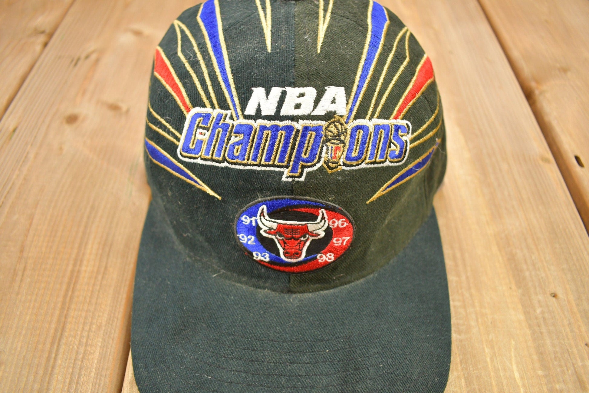 Vintage 1998 Chicago Bulls NBA Champions Starter Stripes Strap Back Hat / OSFA / 90s Strap Back / Vintage Hat / Embroidered / Bulls Hat from propervintagecanada