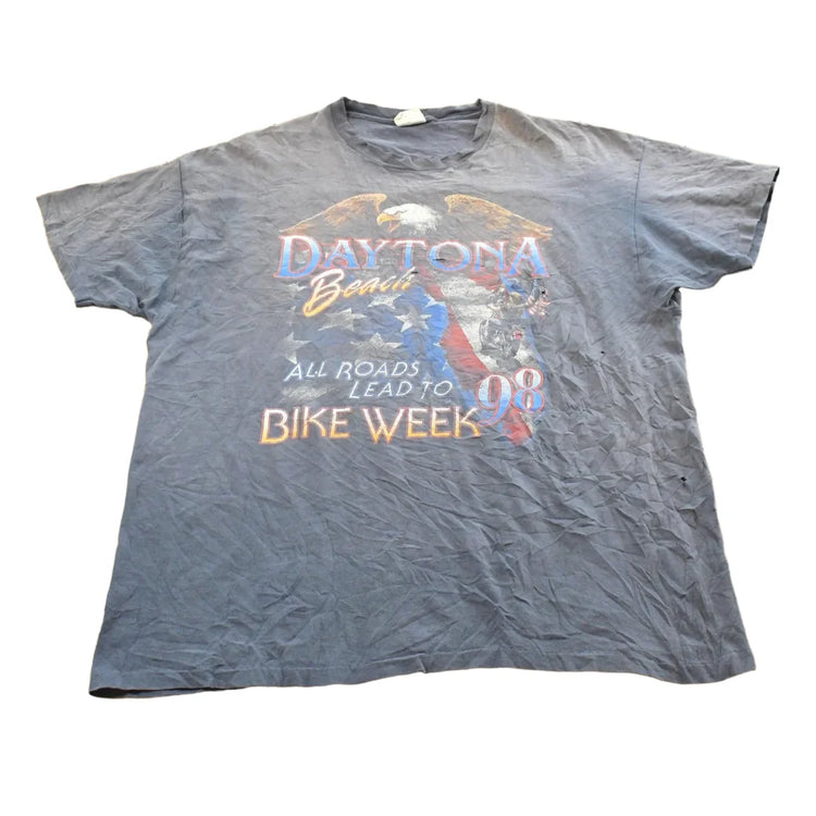 Vintage 1998 Daytona Beach Bike Week T-Shirt Made In USA Mens 2XL from propervintagecanada