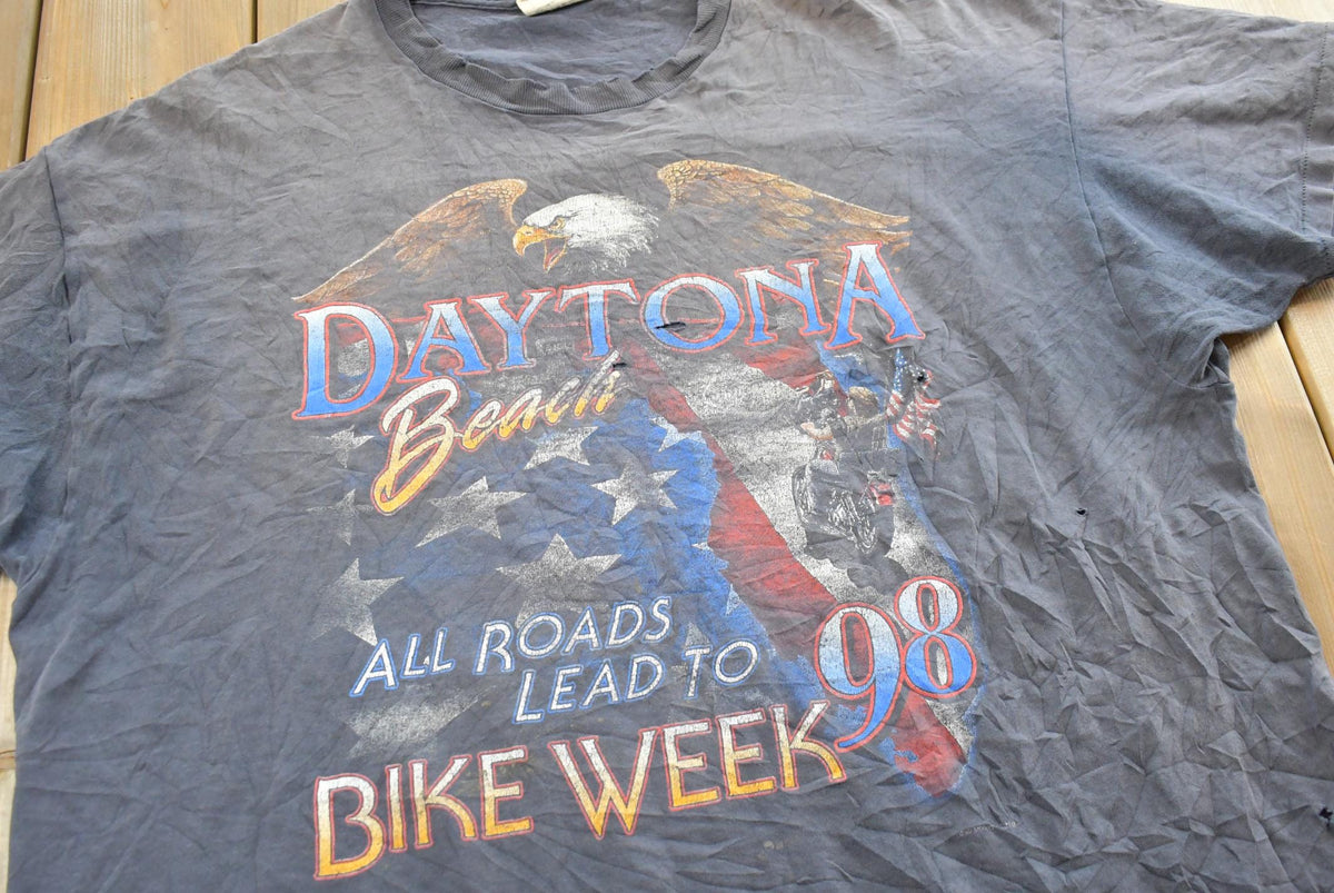 Vintage 1998 Daytona Beach Bike Week T-Shirt Made In USA Mens 2XL from propervintagecanada