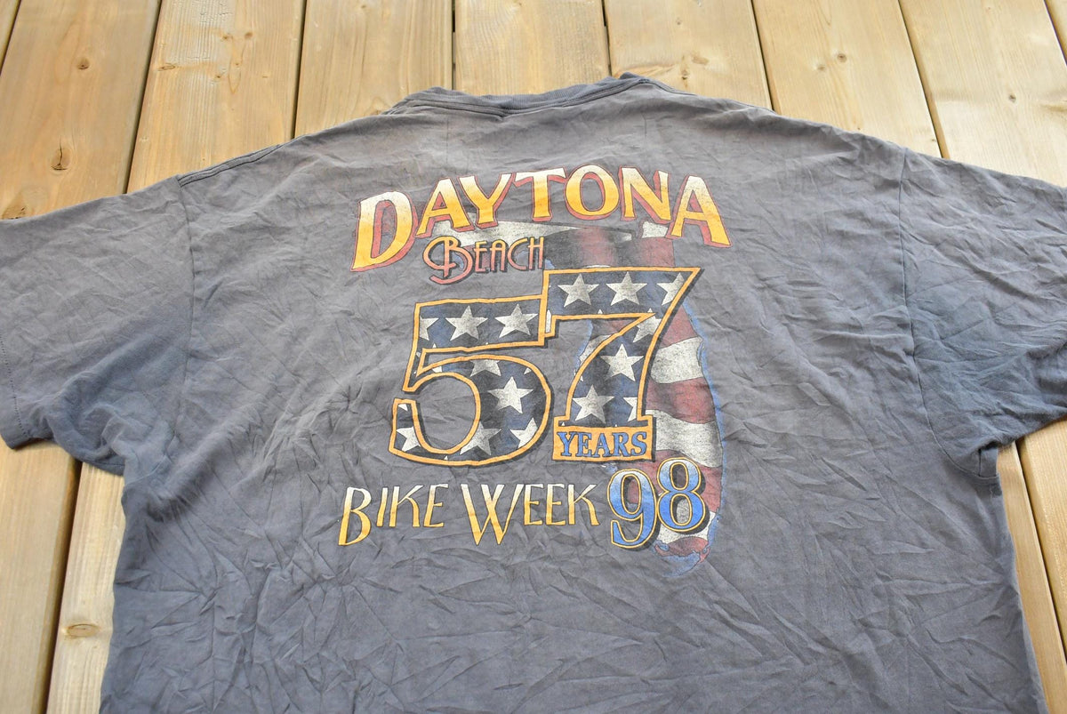 Vintage 1998 Daytona Beach Bike Week T-Shirt Made In USA Mens 2XL from propervintagecanada